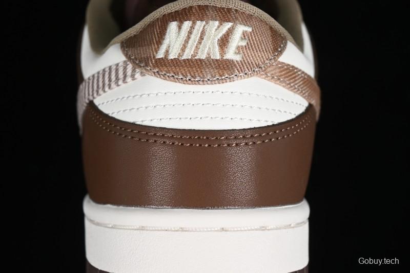 Nike Dunk Low SB White Brown Plaid Casual Skate Shoes - FV3653-191