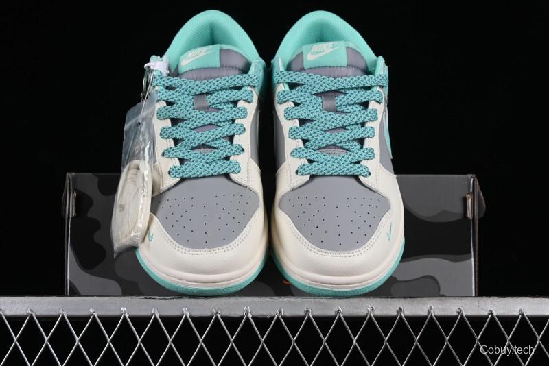 Nike SB Dunk Low BAPE Collaboration - Beige Grey Indigo Anniversary Custom Low-Top Casual Skate Shoes - BB8969-003
