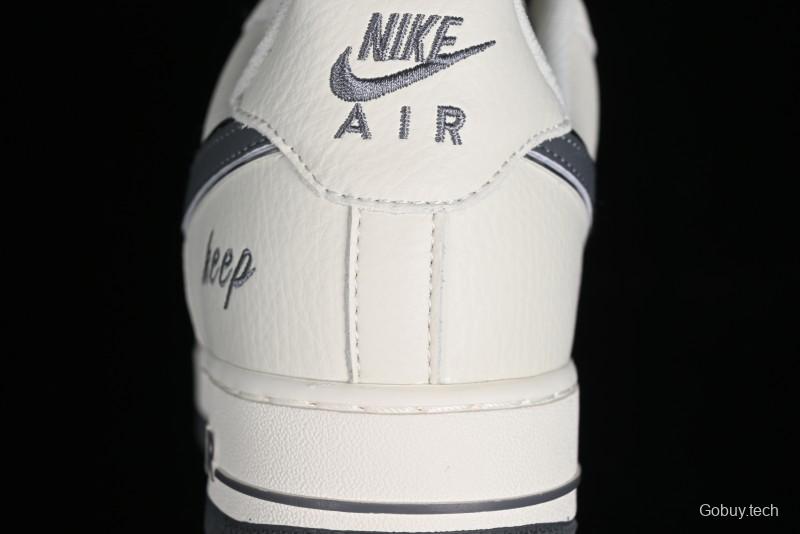 Nike Air Force 1'07 Low "Keep Fresh" Casual Sneakers in Dark Gray with Small Swoosh - BM2023-105