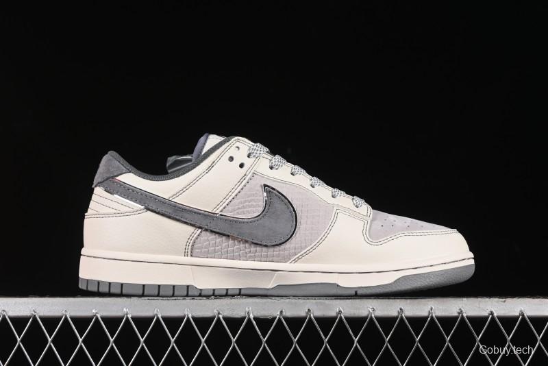 Nike SB Dunk Low Black Wukong Series - Light Gray Swoosh Anniversary Custom Low-Top Casual Skate Shoes - SJ1098-013