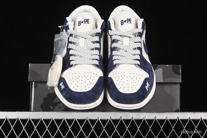 Nike Air Jordan 1 Low BAPE Collaboration Retro Basketball Shoes - WG8850-015