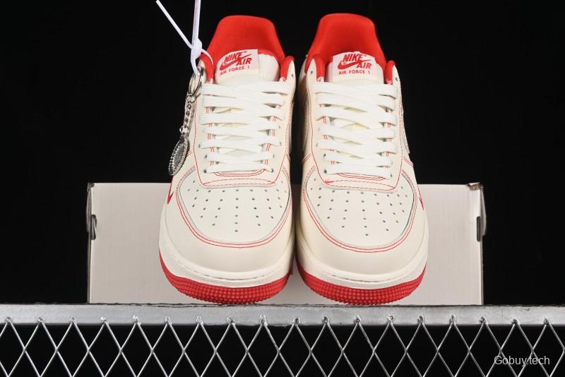 Nike Air Force 1 '07 Low Comme des Garcons Collaboration - Off-White Red Line Low-Top Casual Sneakers - KK3333-001