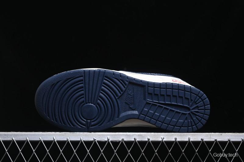 Nike SB Dunk Low Stone Island x Supreme Collaboration - Navy Blue & Off-White Anniversary High-End Custom Low-Top Casual Sneakers - BB9866-007