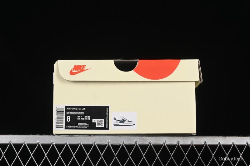 Nike Air Force 1 '07 Low Stussy Collaboration - Grey Pigskin Blue Sole Low-Top Casual Sneakers - SJ6698-005