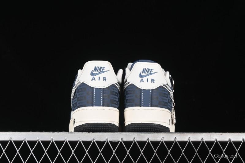 Nike Air Force 1 '07 Low Supreme Casual Sneakers in White-Blue Shadow - KK1988-009