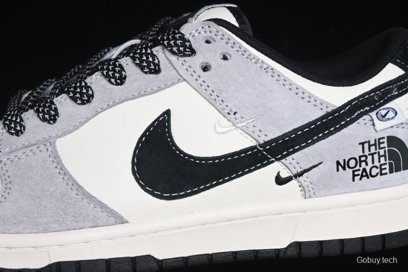 Nike SB Dunk Low The North Face Collaboration - Grey Black Double Swoosh Anniversary Custom Low-Top Casual Skate Shoes - XX3168-108