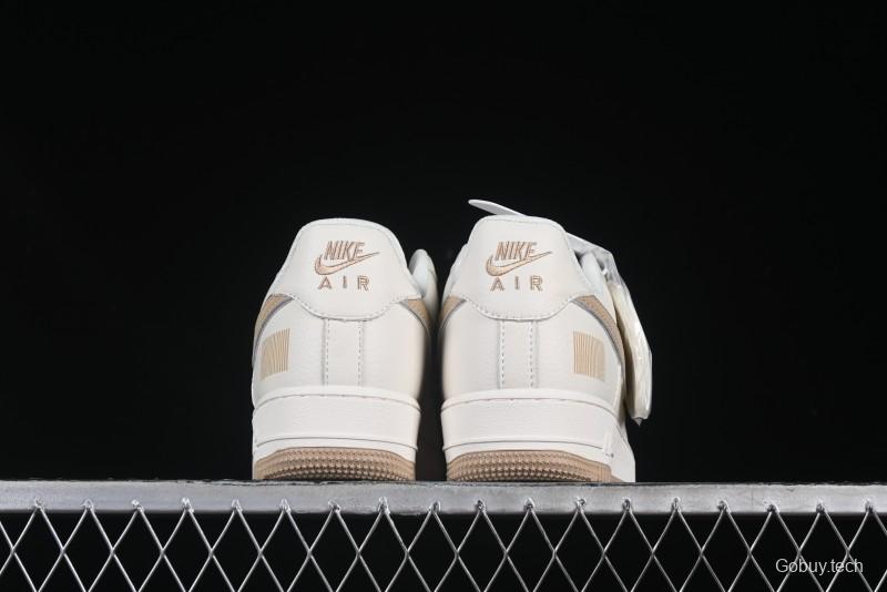 Nike Air Force 1 '07 Low QR Code Metallic Gold Star Sneakers Low-Top Casual Shoes - CU1836-965
