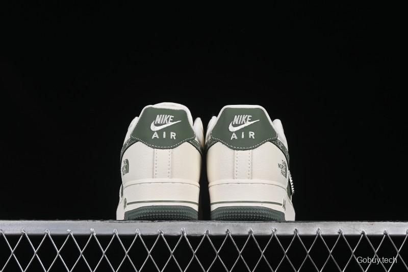 Nike Air Force 1 '07 Low The North Face Collaboration Beige Green Mini Swoosh Casual Sneakers - KK1988-043