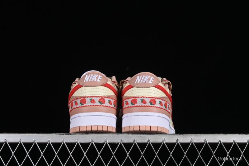 Nike Dunk Low SB Christmas Gift Strawberry Cake Casual Sneakers with Dual Laces - DD1503-118