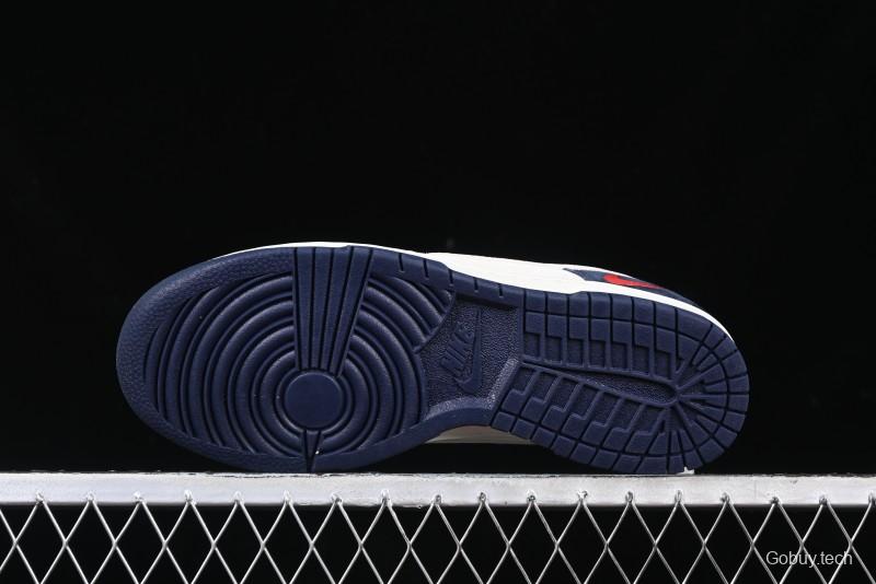 Nike SB Dunk Low Supreme Collaboration - Two-Tone White Swoosh Anniversary Customized Low-Top Casual Skate Shoes - DJ2024-045