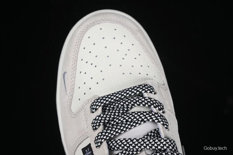 Nike SB Dunk Low Stussy Collaboration Grey Pig Suede Anniversary Custom Low-Top Casual Skate Shoes - DJ2024-061