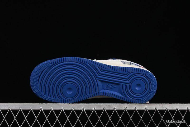 Nike Air Force 1 '07 Low Stussy Collaboration Gradient Denim Casual Sneakers - XS1958-586