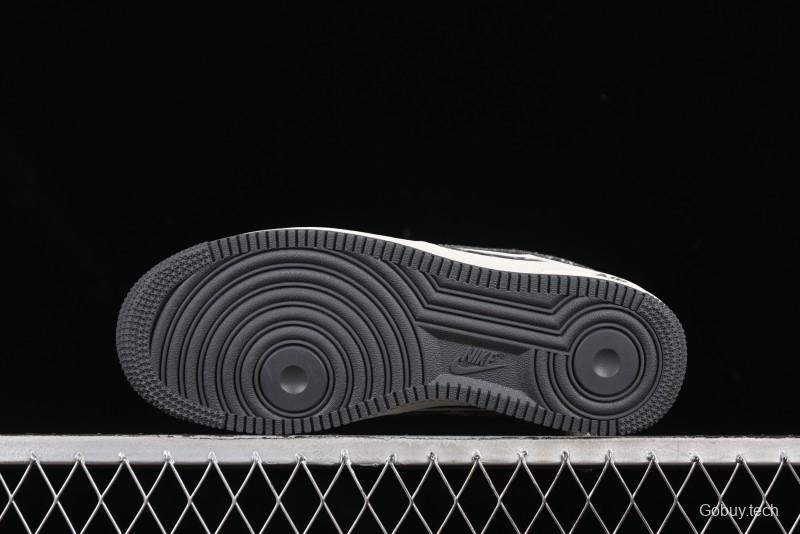 Nike Air Force 1'07 Low LV Collaboration Black Denim Casual Sneakers - SC9207-530