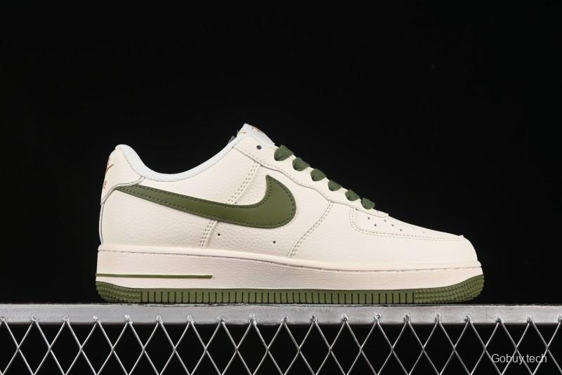 Nike Air Force 1 '07 Low Stussy Collaboration Green Swoosh Gold Embroidery Casual Sneakers - XX3168-151