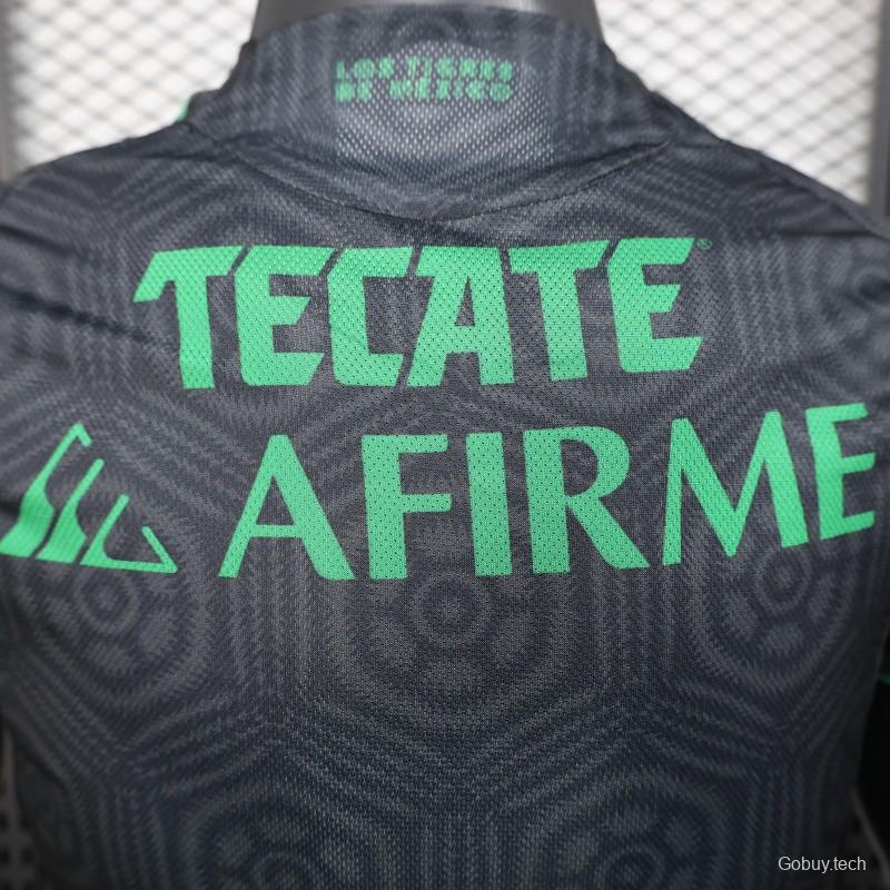 Player Version 2024-25 Tigres UANL Third Jersey - Black with Green Accents - CEMEX Sponsorship