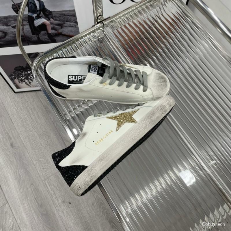 2025 Women GGDB White Black Gold Leather Suede Sneakers