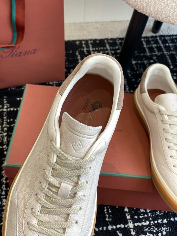 2024 Unisex LP White Beige Leather Suede Plimsolls MJ00320