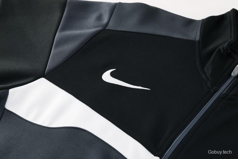 2025 Nike Black/Deep Grey Full Hoodie Zipper Jacket +Long Pants