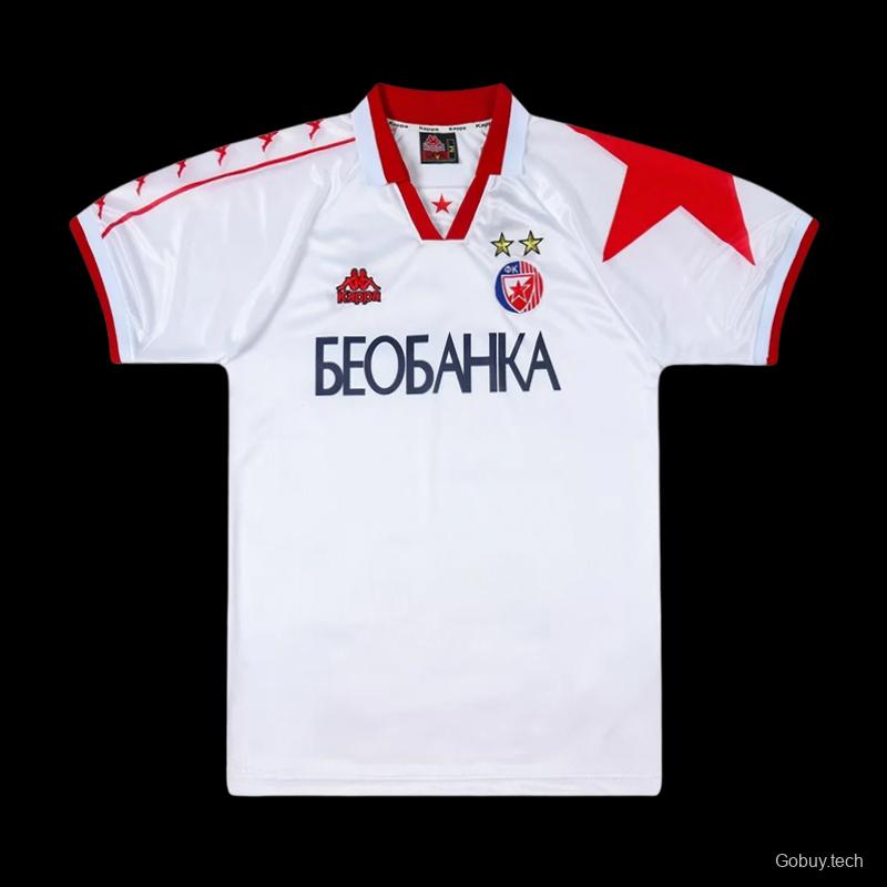 Retro 95/97 Red Star Belgrade Away White Jersey