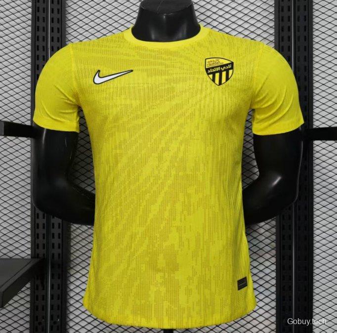 Player Version 25/26 Al-Ittihad Jeddah Yellow with Vertical Stripe Pattern Jersey