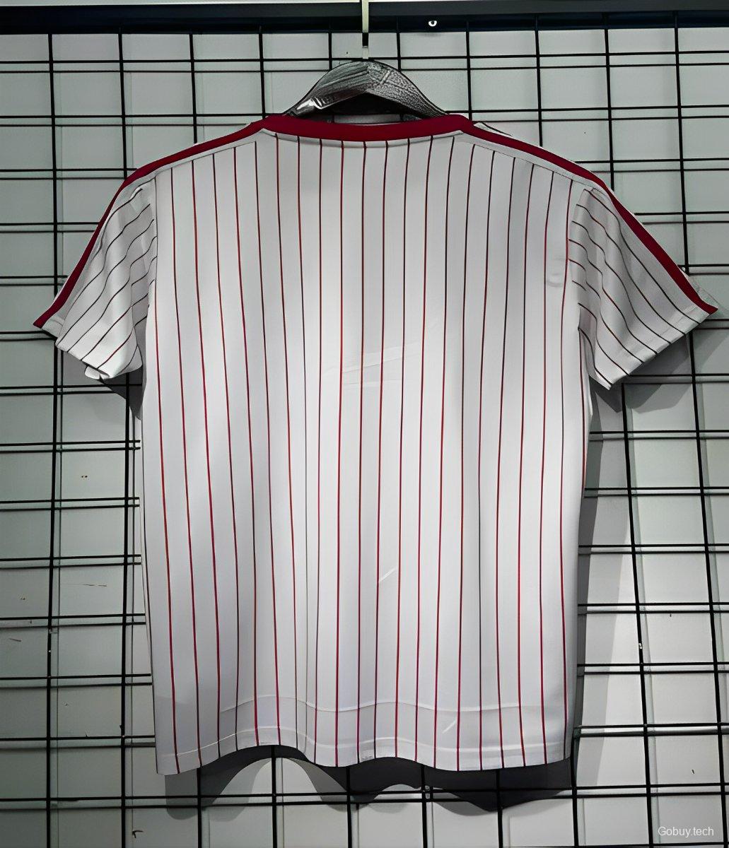 25/26 Benfica Adidas Original White with Red Pinstripes Jersey